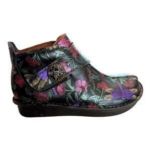 • Alegria Womens 37 Caiti Meadow Leather Floral Butterfly Ankle Boots •